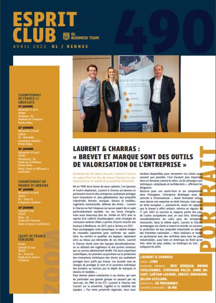 OL Esprit CLub - OL Rennes - Ol Business Team magazine.